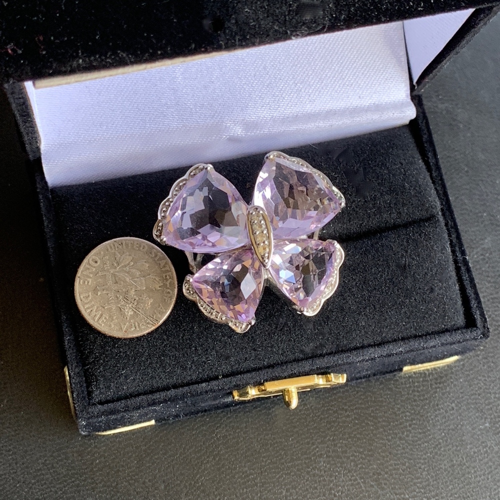 Sterling Silver Rose De France Butterfly Ring